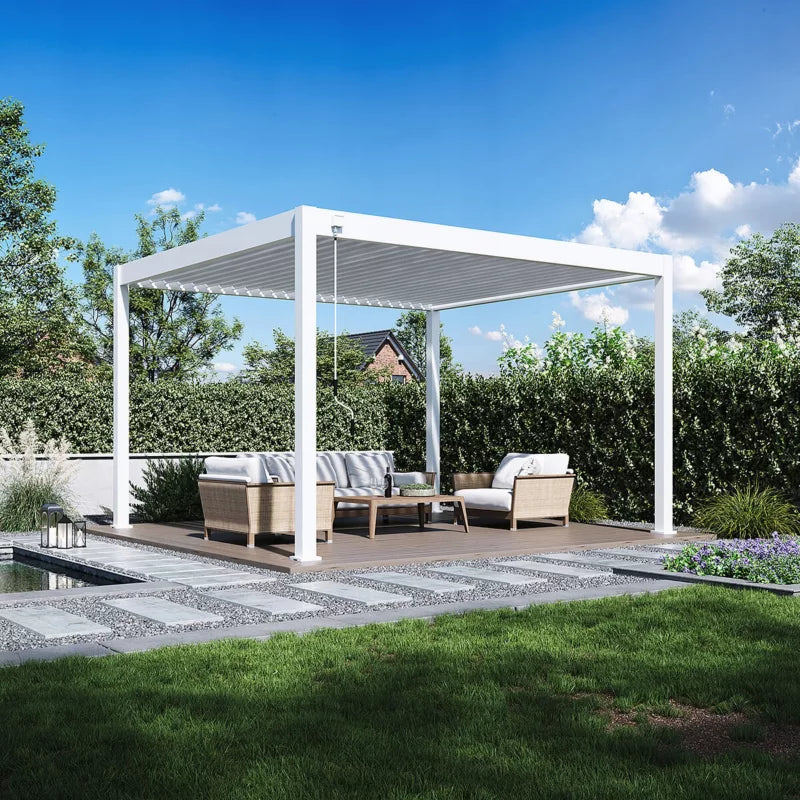 Pergola 3,6x4 m Hvid Aluminium