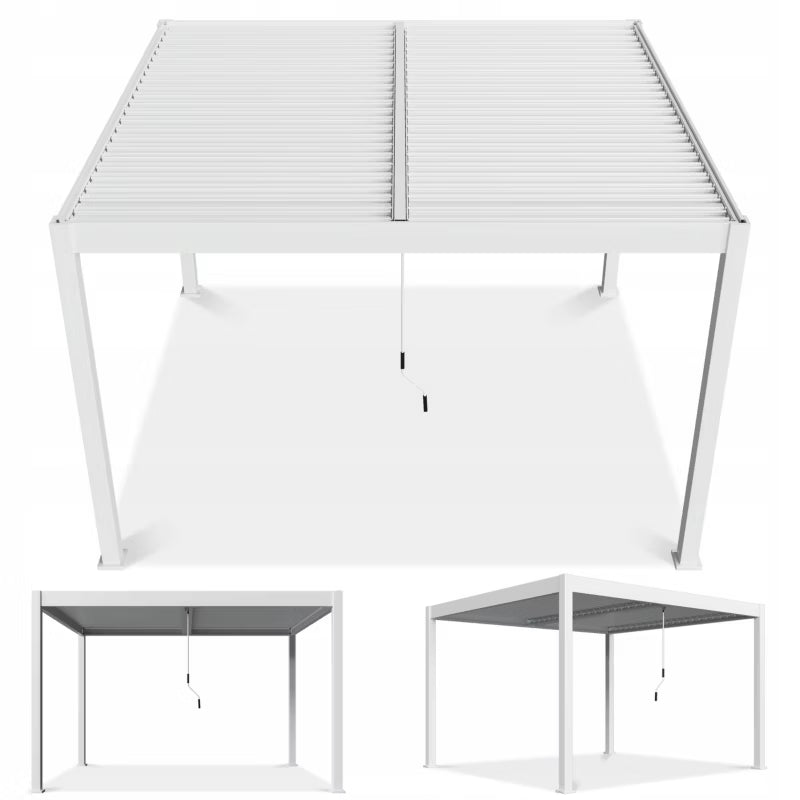 Pergola 3,6x4 m Hvid Aluminium