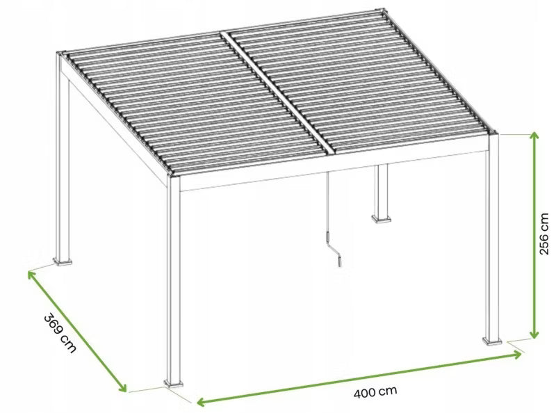 Pergola 3,6x4 m Hvid Aluminium