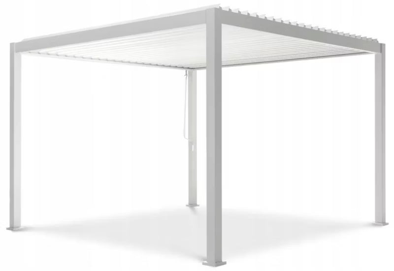 Pergola 3x3 m Hvid Aluminium med Lameltag