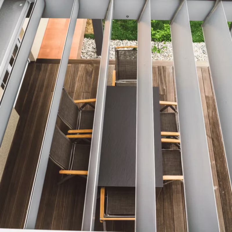 Pergola 3x3 m Hvid Aluminium med Lameltag