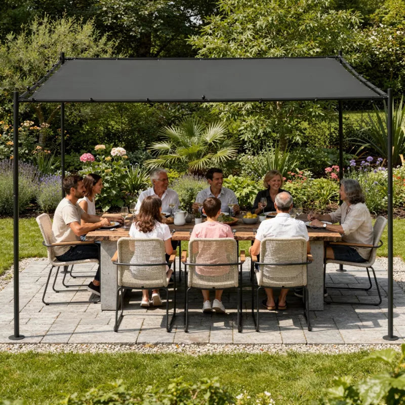 Pergola 3x3 m Sort Stål