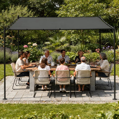 Pergola 3x3 m Sort Stål