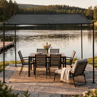Pergola 3x3 m Sort Stål