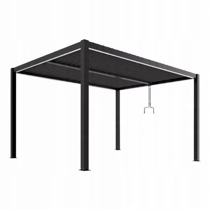 Pergola 3x4 m Antracit med LED-Lys