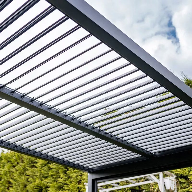 Pergola 3x4 m Antracit med LED-Lys