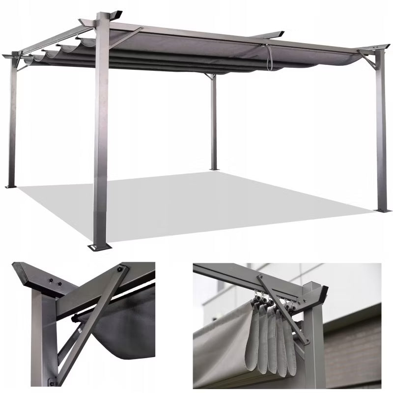 Pergola 3x4 m Antracit Grå Stål