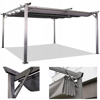 Pergola 3x4 m Antracit Grå Stål