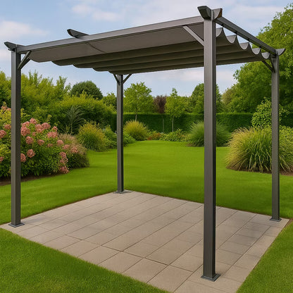 Pergola 3x4 m Antracit Grå Stål