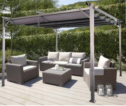 Pergola 3x4 m Antracit Grå Stål