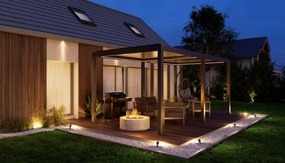 Pergola 3x6 m Antracit med Lameltag og LED