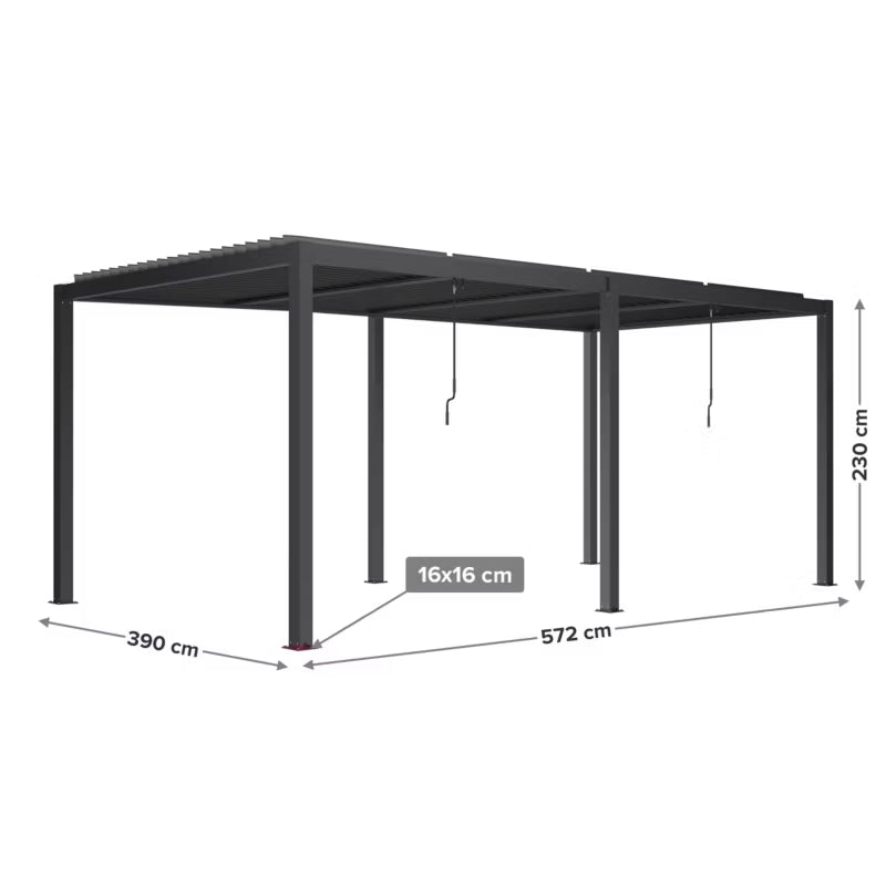Pergola 5,8x4 m Aluminium LED Antracit