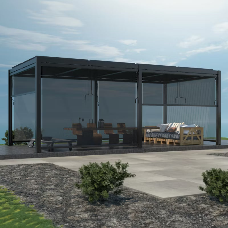 Pergola 5,8x4 m Aluminium LED Antracit
