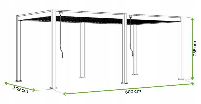 Aluminiumspær Elegance 3x6 m Antracit