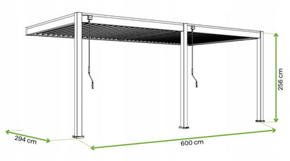 Aluminiumspær Elegance Wall 3x6 m med LED-belysning Antracit