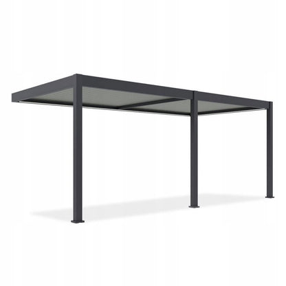 Aluminiumspær Elegance Wall 3x6 m med LED-belysning Antracit