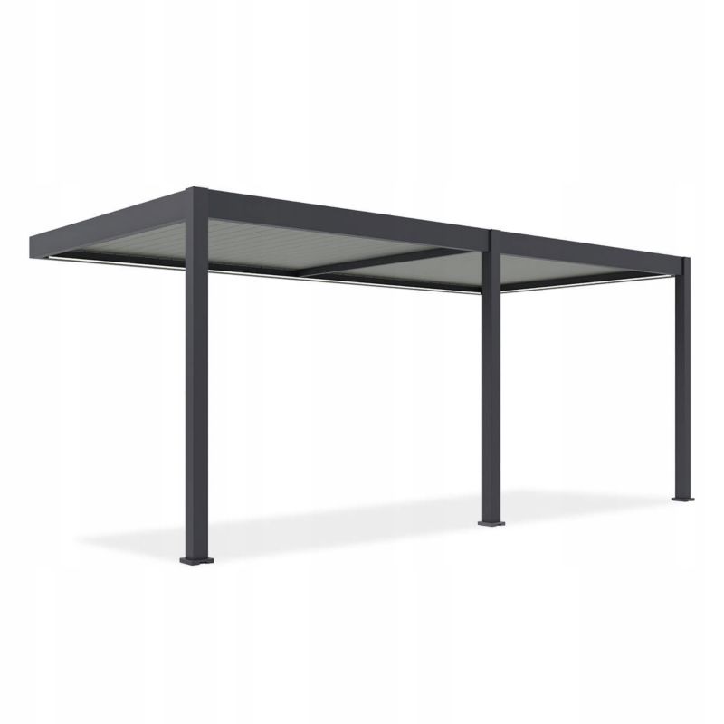 Aluminiumspær Elegance Wall 3x6 m med LED-belysning Antracit