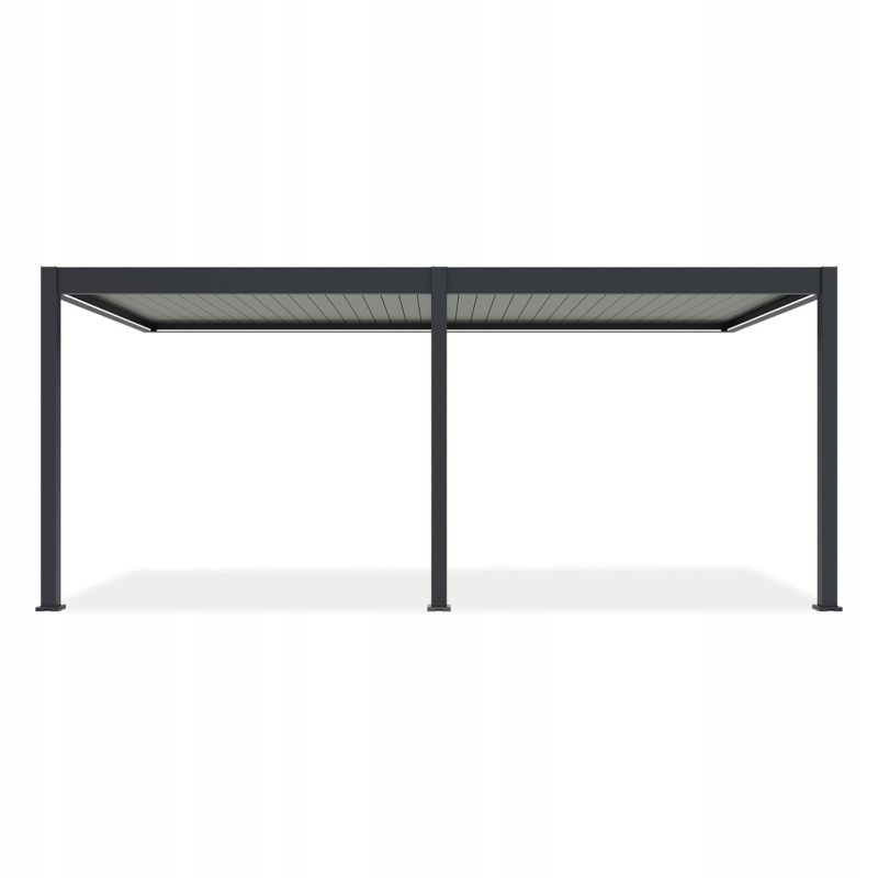 Aluminiumspær Elegance Wall 3x6 m med LED-belysning Antracit