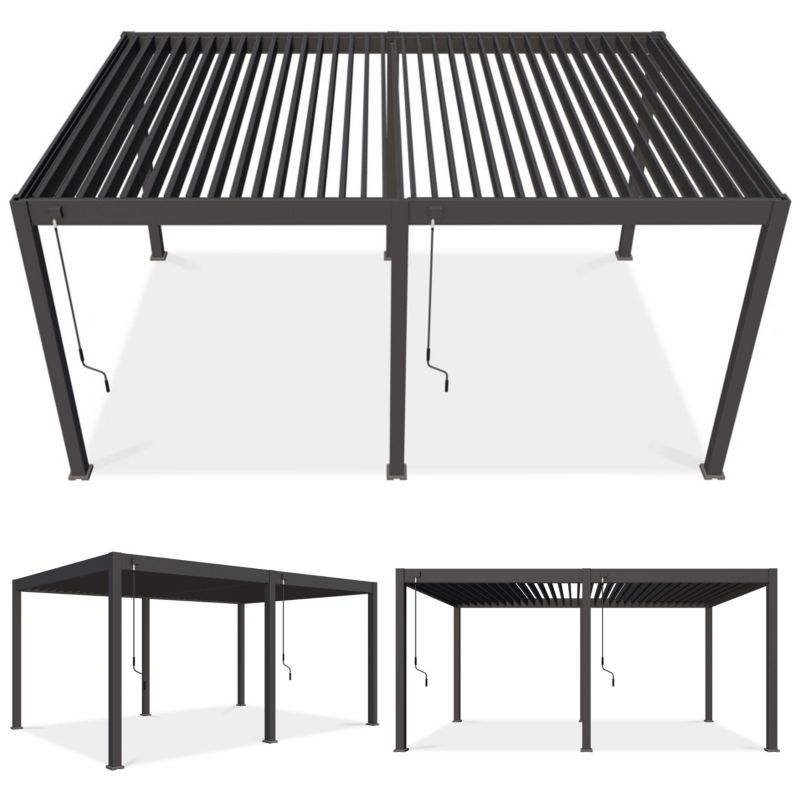 Aluminiumpergola Deluxe 360x530 cm Antracit 5905529996542