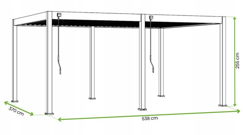 Aluminiumpergola Deluxe 360x530 cm Antracit 5905529996542