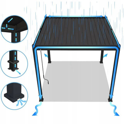 Aluminiumpergola Deluxe 360x530 cm Antracit 5905529996542