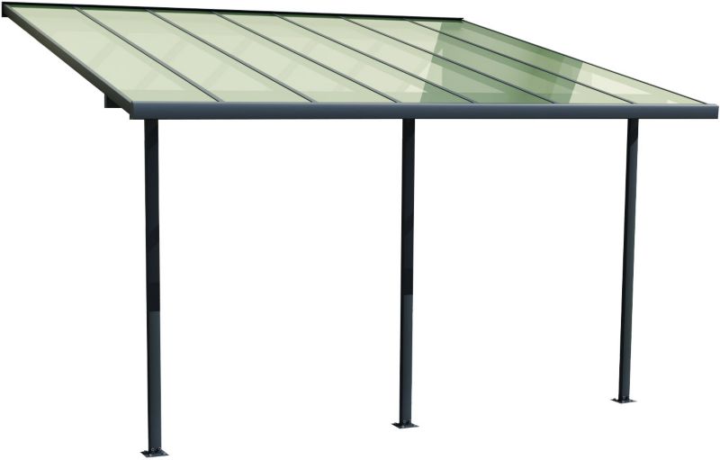 Verve pergola i aluminium 3 x 4,2 m grå