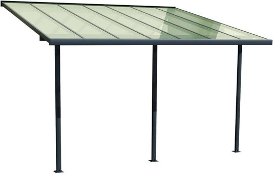 Verve pergola i aluminium 3 x 4,2 m grå