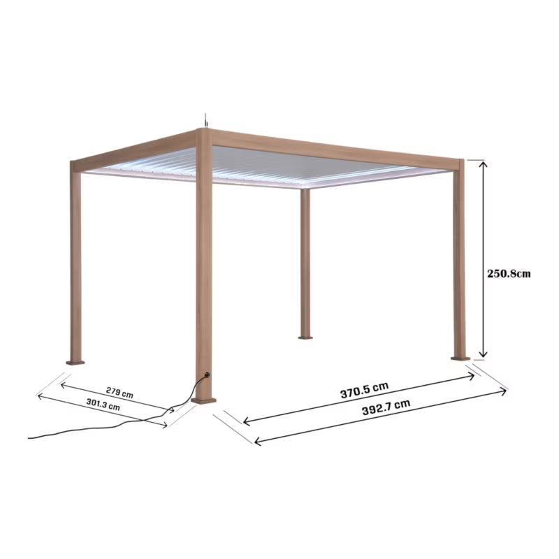 Pergola Breva 3x4 m med LED Træeffekt