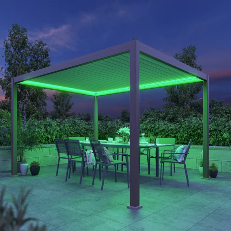 Pergola Breva 3x4 m med LED Træeffekt