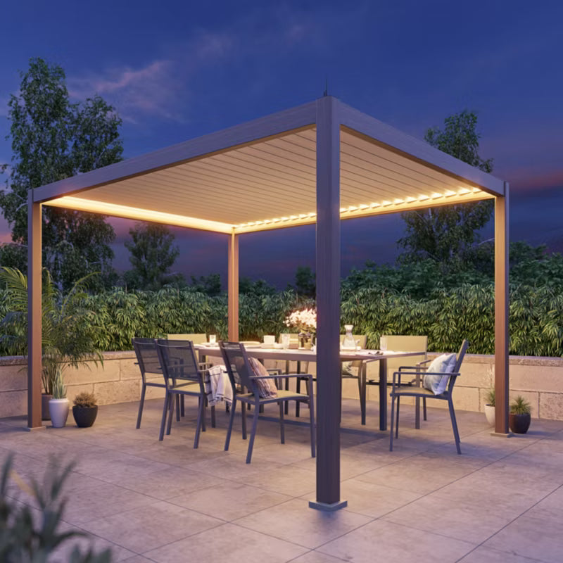 Pergola Breva 3x4 m med LED Træeffekt