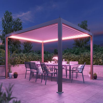Pergola Breva 3x4 m med LED Træeffekt