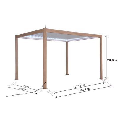 Pergola Breva 3x4 m med LED Træeffekt