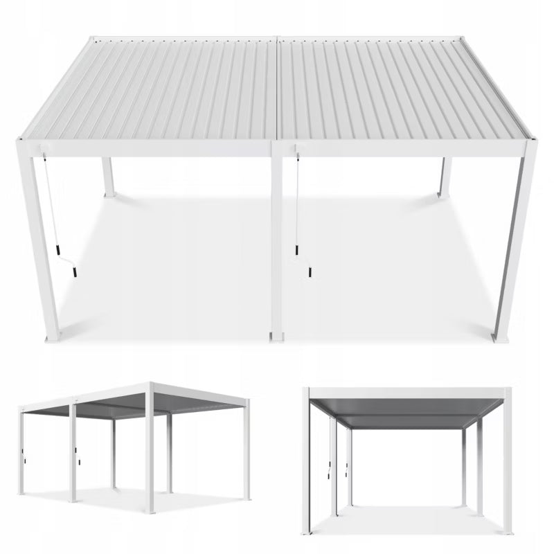 Pergola DELUXE 3,6x5,3 m Hvid Aluminium