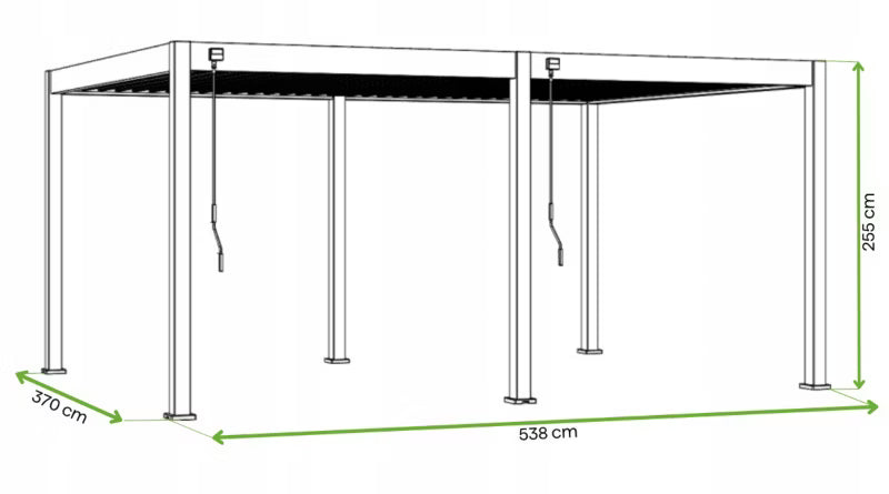 Pergola DELUXE 3,6x5,3 m Hvid Aluminium