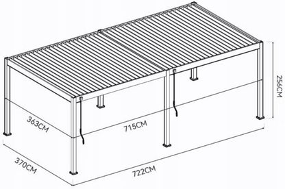 Pergola Deluxe 3,6x7,2 m Antracit