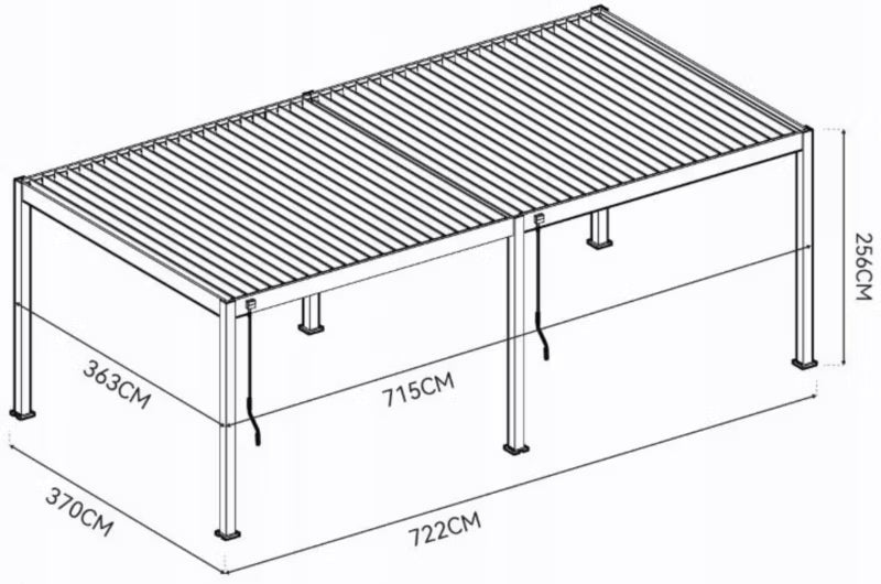 Pergola Deluxe 3,6x7,2 m Antracit