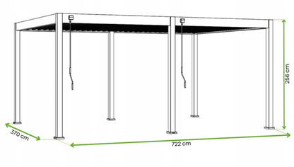 Pergola DELUXE 3,6x7,2 m Hvid Aluminium
