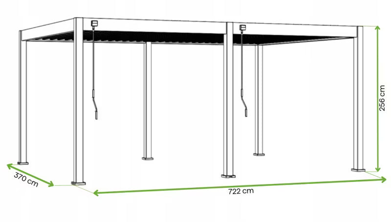 Pergola DELUXE 3,6x7,2 m Hvid Aluminium