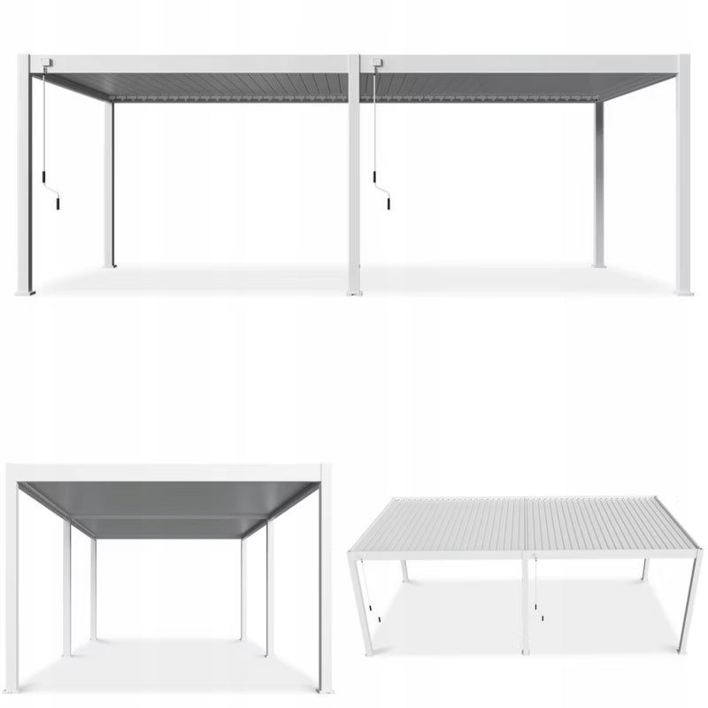 Pergola DELUXE 3,6x7,2 m Hvid Aluminium