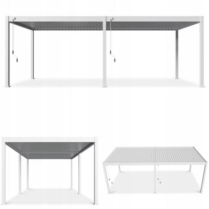 Pergola DELUXE 3,6x7,2 m Hvid Aluminium