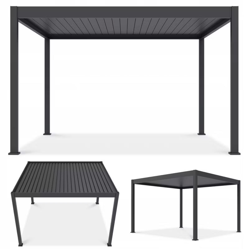 Pergola DELUXE AUTOMATIC 3,6x4 m Antracit med LED