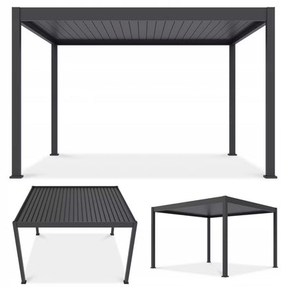 Pergola DELUXE AUTOMATIC 3,6x4 m Antracit med LED