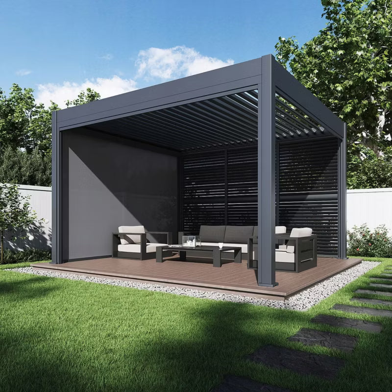 Pergola DELUXE AUTOMATIC 3,6x4 m Antracit med LED