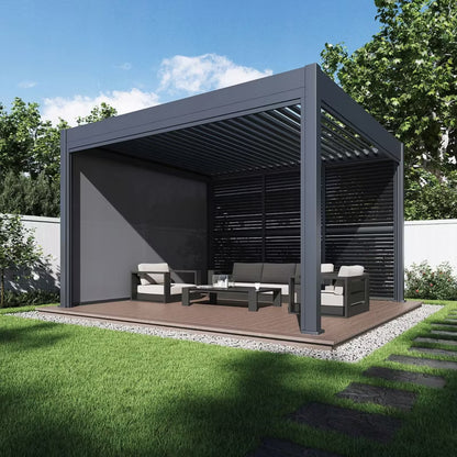 Pergola DELUXE AUTOMATIC 3,6x4 m Antracit med LED