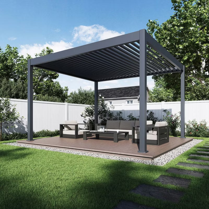 Pergola DELUXE AUTOMATIC 3,6x4 m Antracit med LED