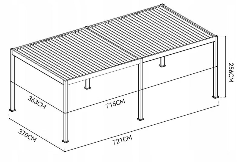 Pergola DELUXE Automatic 3,6x7,2 m Hvid med LED