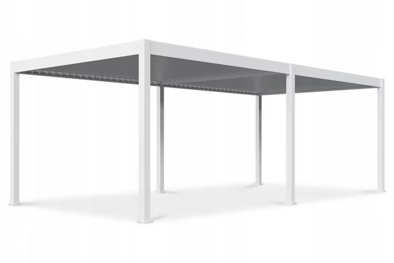 Pergola DELUXE Automatic 3,6x7,2 m Hvid med LED