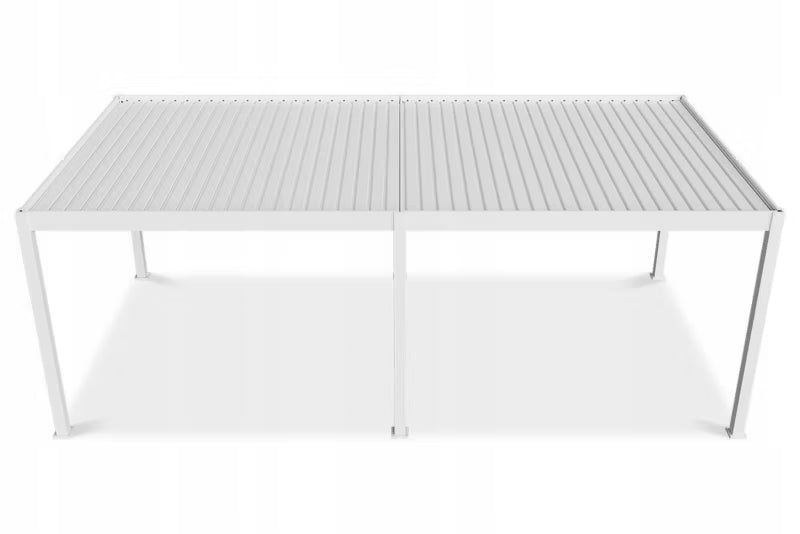 Pergola DELUXE Automatic 3,6x7,2 m Hvid med LED
