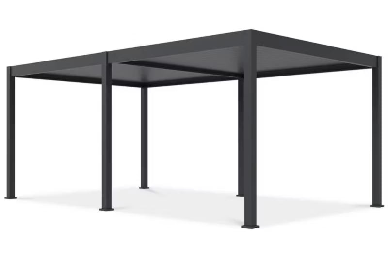 Pergola Deluxe Automatisk LED 3,6x6 m Antracit Aluminium