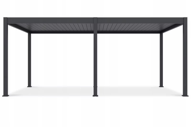 Pergola Deluxe Automatisk LED 3,6x6 m Antracit Aluminium